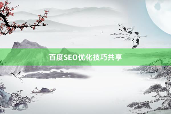 百度SEO优化技巧共享